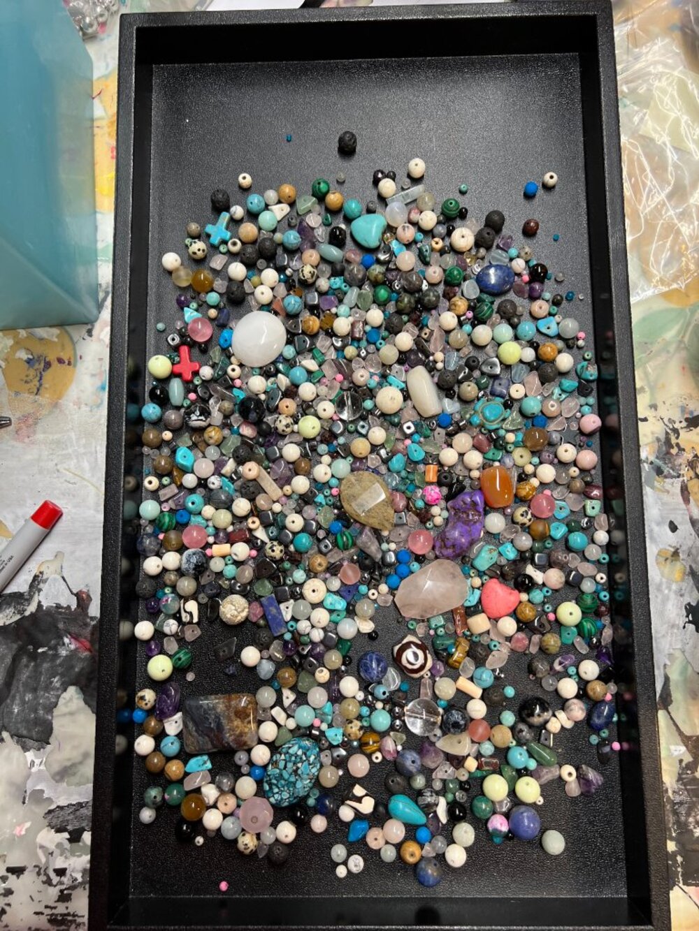 1+ Pound Stone/Gemstone Craft Bead Mix Lot 3